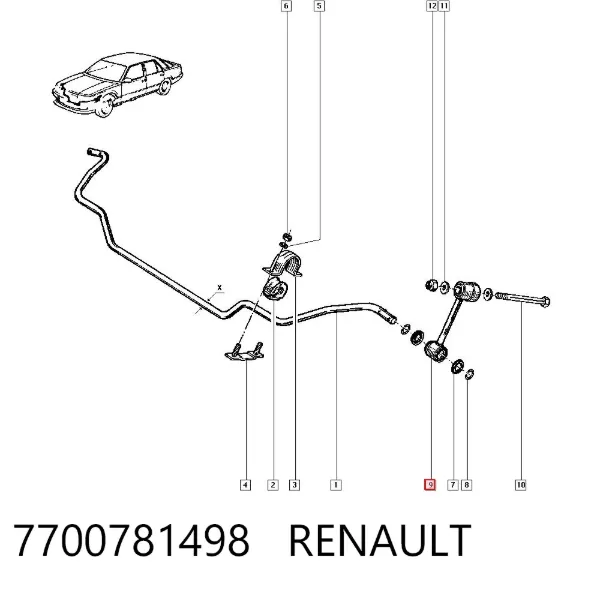 Bieleta estabilizadora delantera 7700781498 Renault (RVI)