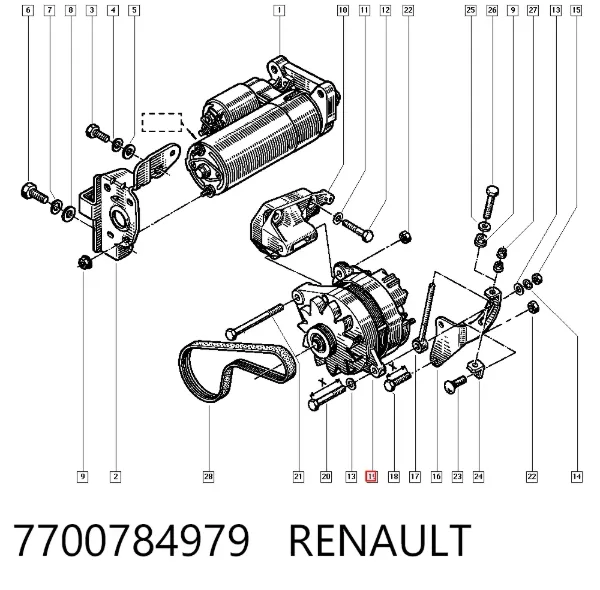 Alternador 7700784979 Renault (RVI)