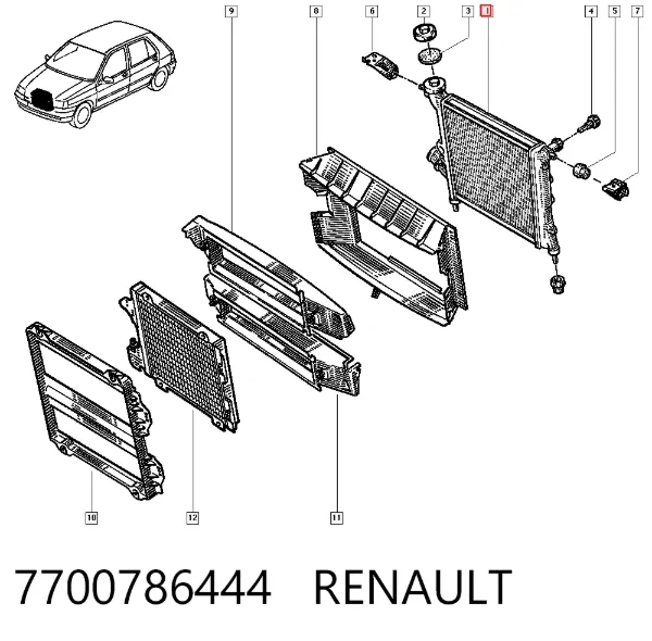 Radiador 7700786444 Renault (RVI)