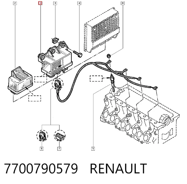Relé de los calentadores 7700790579 Renault (RVI)
