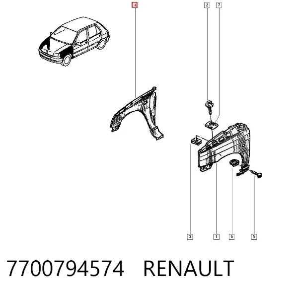 Aleta 7700794574 Renault (RVI)
