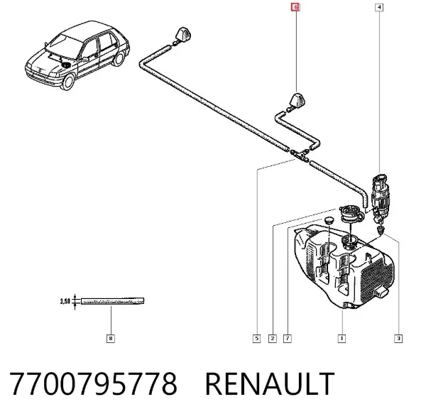 Boquilla del lavaparabrisas 7700795778 Renault (RVI)