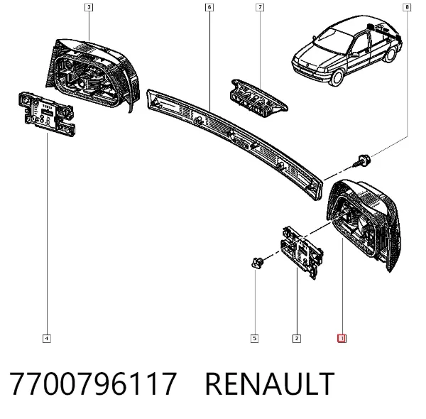Piloto trasero izquierdo 7700796117 Renault (RVI)