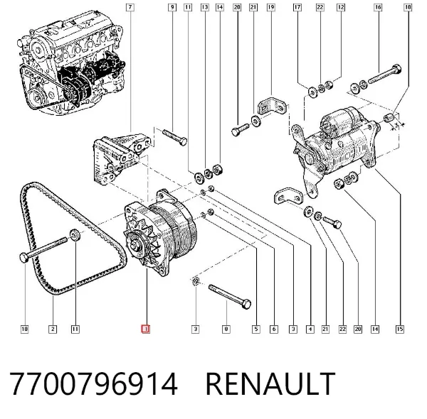 Alternador 7700796914 Renault (RVI)