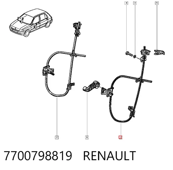 Mecanismo de elevalunas delantero izquierdo 7700798819 Renault (RVI)