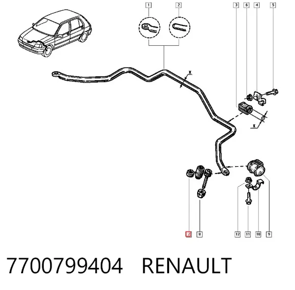Bieleta estabilizadora delantera 7700799404 Renault (RVI)