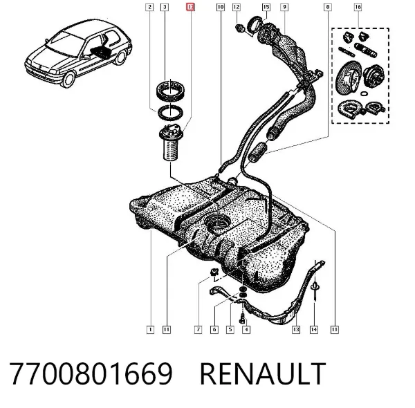 Aforador 7700801669 Renault (RVI)
