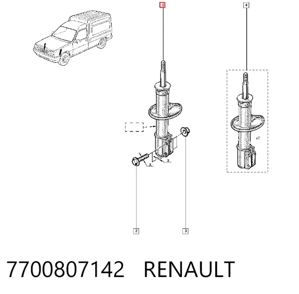 Amortiguador 7700807142 Renault (RVI)