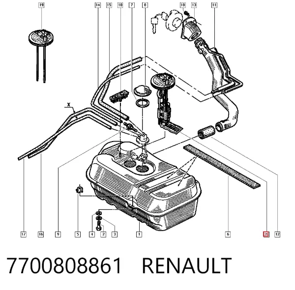 Bomba de gasolina 7700808861 Renault (RVI)