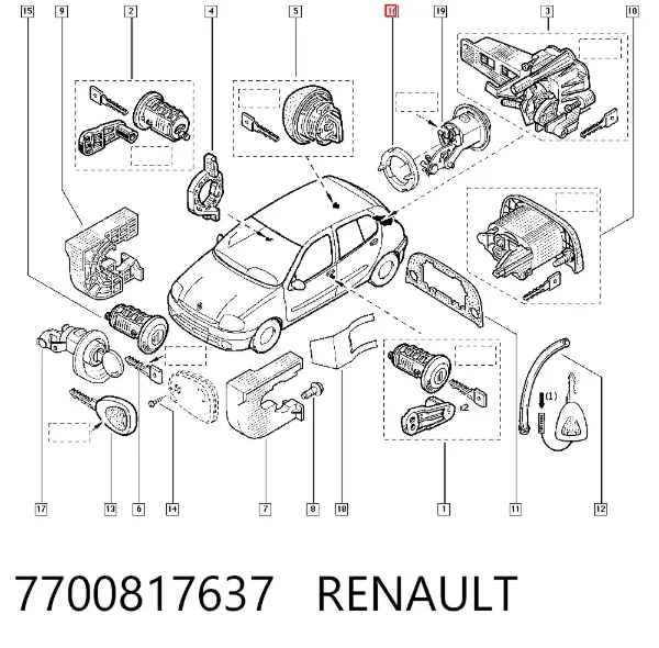 Buje del perno rey 7700817637 Renault (RVI)