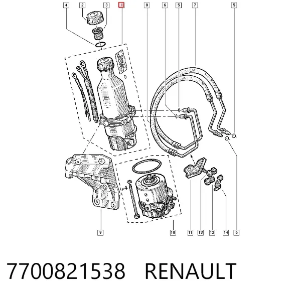 Bomba de dirección 7700821538 Renault (RVI)