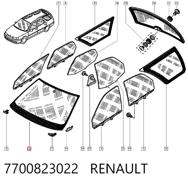 Parabrisas 7700823022 Renault (RVI)