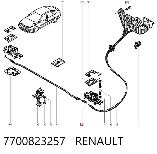 Cerradura de capó Renault Espace III