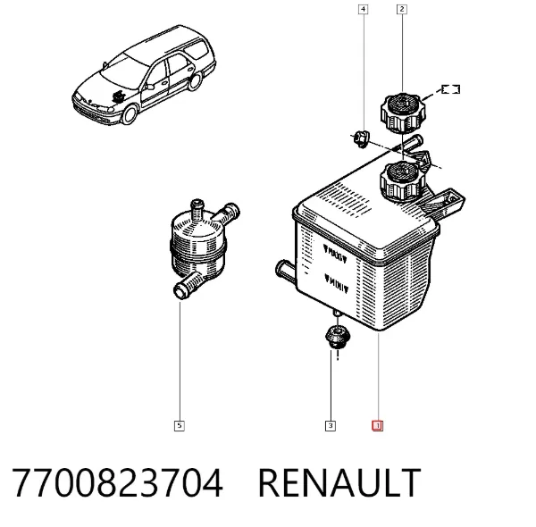 Vaso de expansión 7700823704 Renault (RVI)