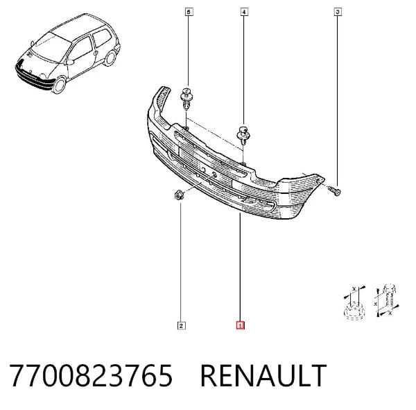 Paragolpes 7700823765 Renault (RVI)