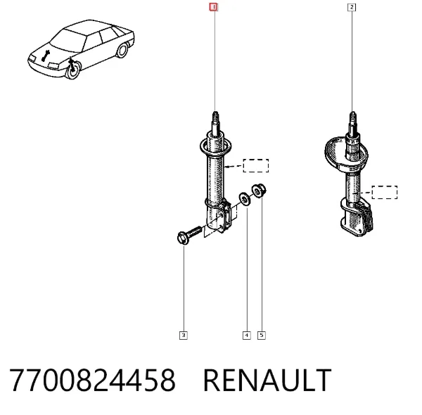 Amortiguador 7700824458 Renault (RVI)