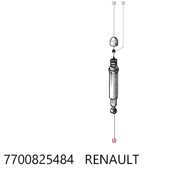 Amortiguador trasero 7700825484 Renault (RVI)