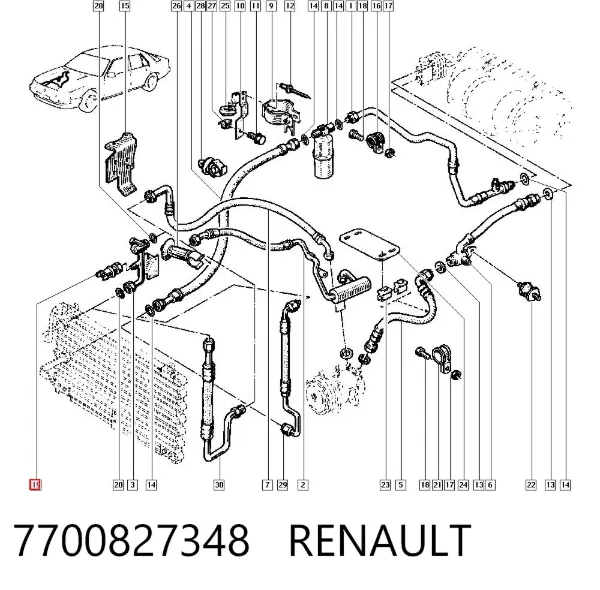 Sensor de presion de aire acondicionado 7700827348 Renault (RVI)