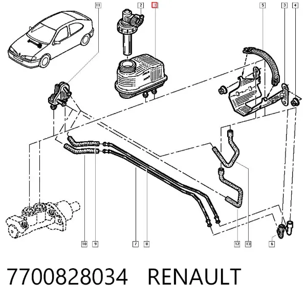 Depósito de líquido de frenos 7700828034 Renault (RVI)