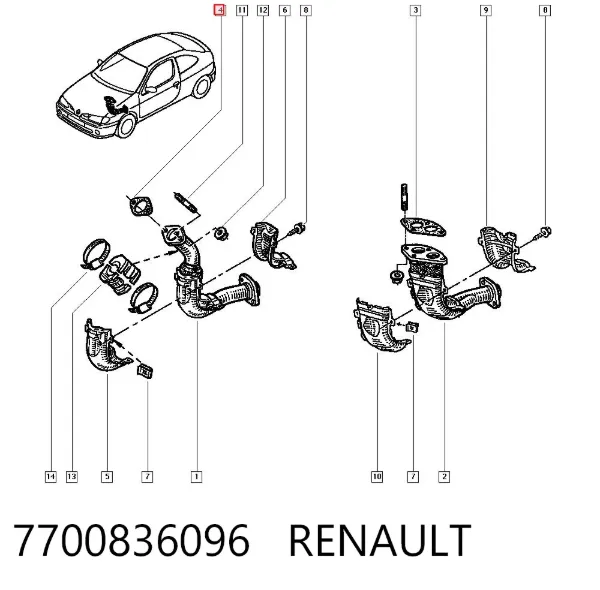 Junta de escape 7700836096 Renault (RVI)