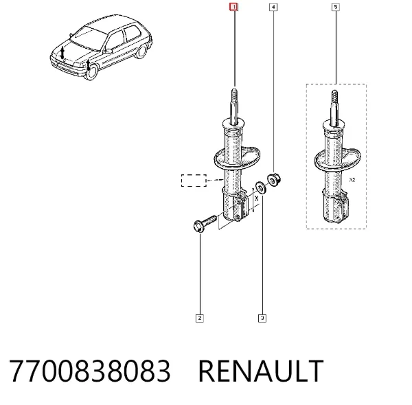 Amortiguador 7700838083 Renault (RVI)