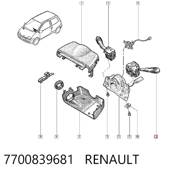 Conmutador izquierdo de la columna de dirección 7700839681 Renault (RVI)