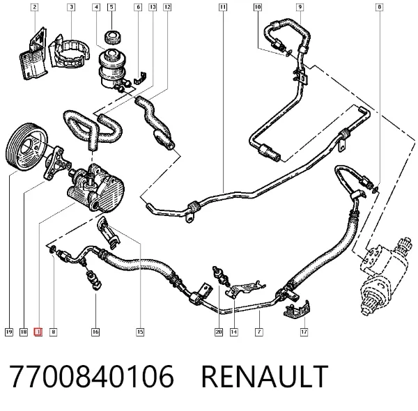 Bomba de dirección 7700840106 Renault (RVI)