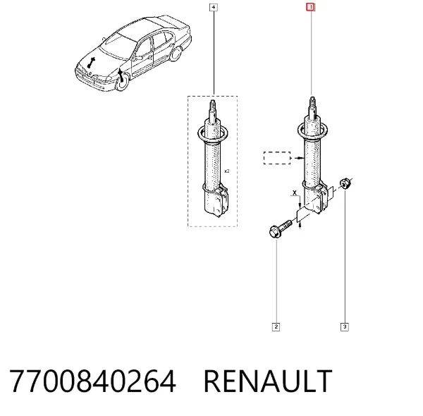 Amortiguador 7700840264 Renault (RVI)