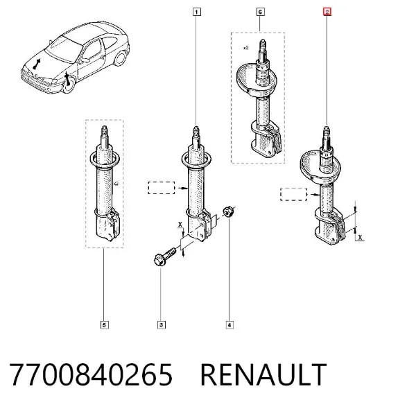 Amortiguador 7700840265 Renault (RVI)