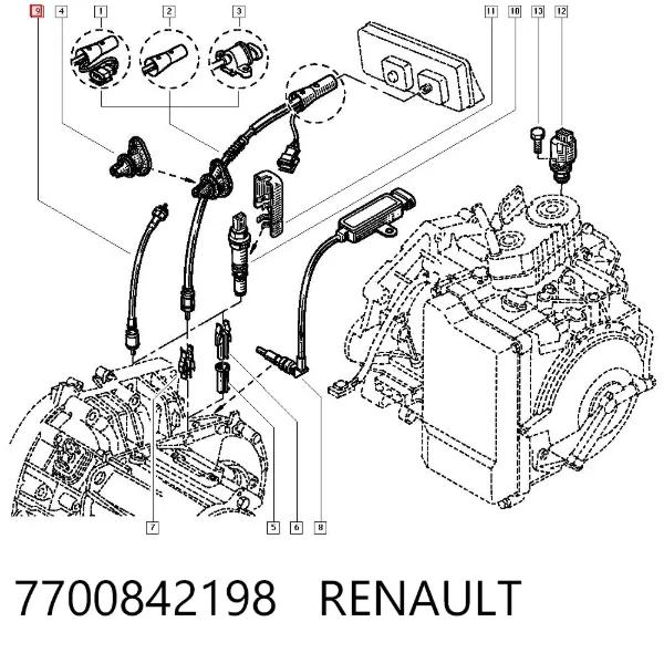 Cable velocímetro 7700842198 Renault (RVI)