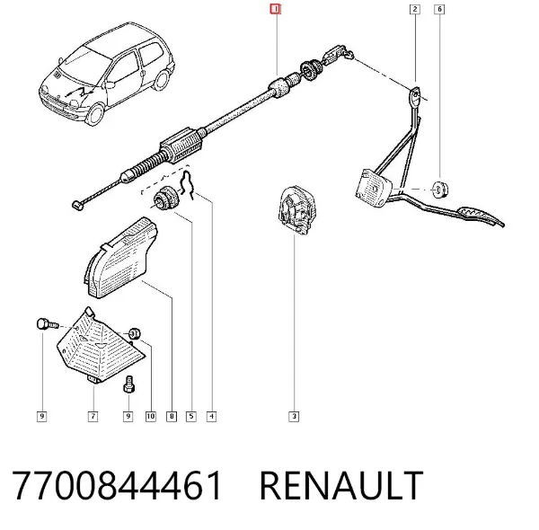 Cable del acelerador 7700844461 Renault (RVI)