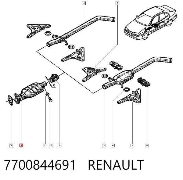 Catalizador 7700844691 Renault (RVI)