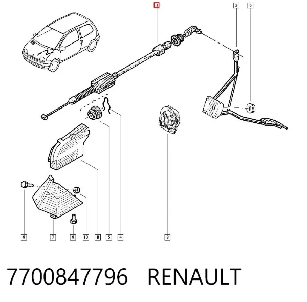 Cable del acelerador 7700847796 Renault (RVI)