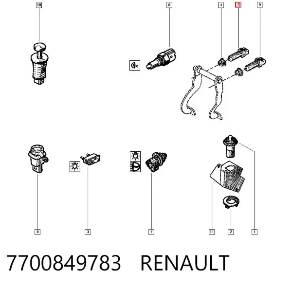Interruptor de luz de freno 7700849783 Renault (RVI)