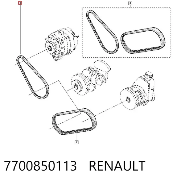 Correa de alternador 7700850113 Renault (RVI)