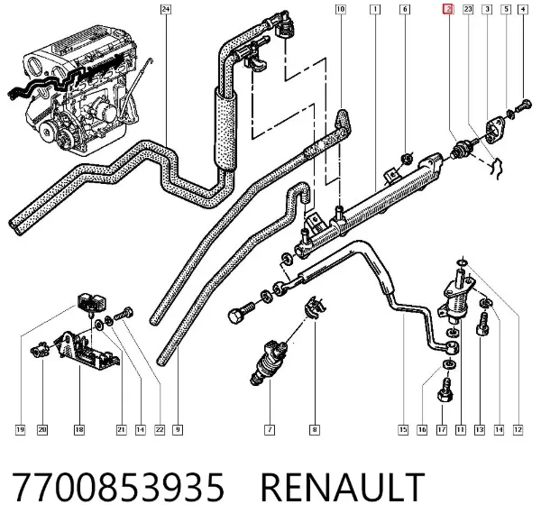 Regulador de presión de combustible Renault 19 II