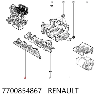 Junta combinada de admisión y escape RENAULT 7700854867