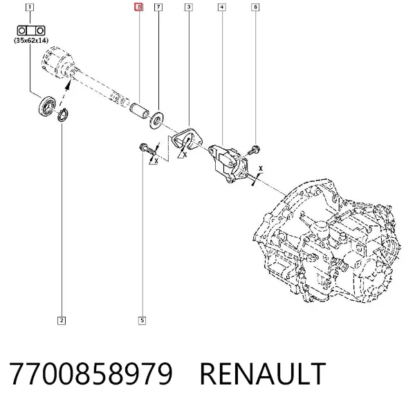Eje intermedio de transmisión 7700858979 Renault (RVI)