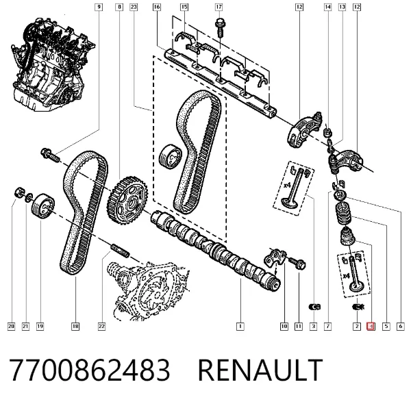 Retenes de válvulas 7700862483 Nissan/Infiniti