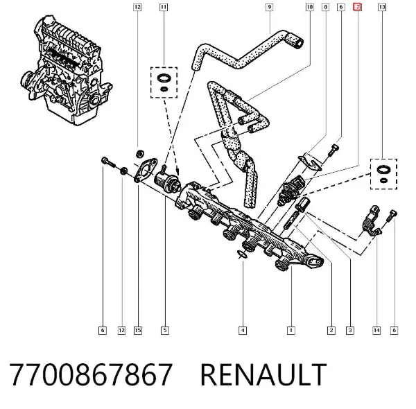 Inyector 7700867867 Renault (RVI)
