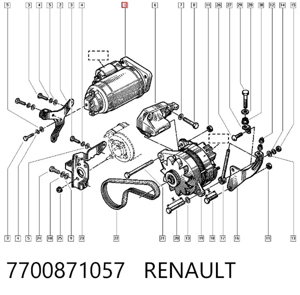 Motor de arranque 7700871057 Renault (RVI)