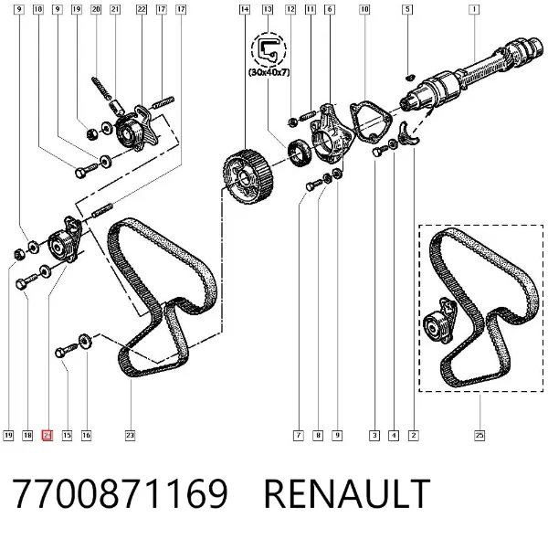 Tensor correa distribución 7700871169 Renault (RVI)