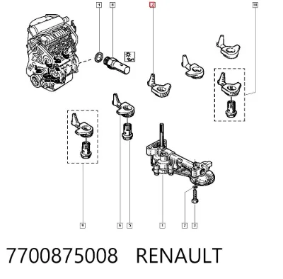 Tobera de aceite RENAULT 7700875008