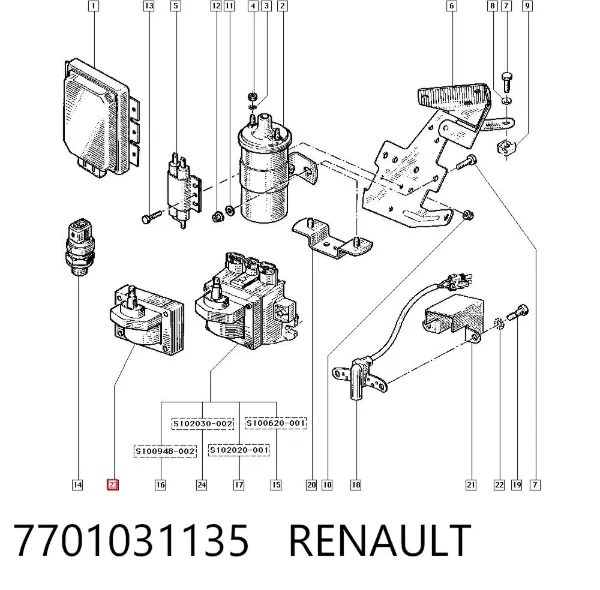 Bobina 7701031135 Renault (RVI)