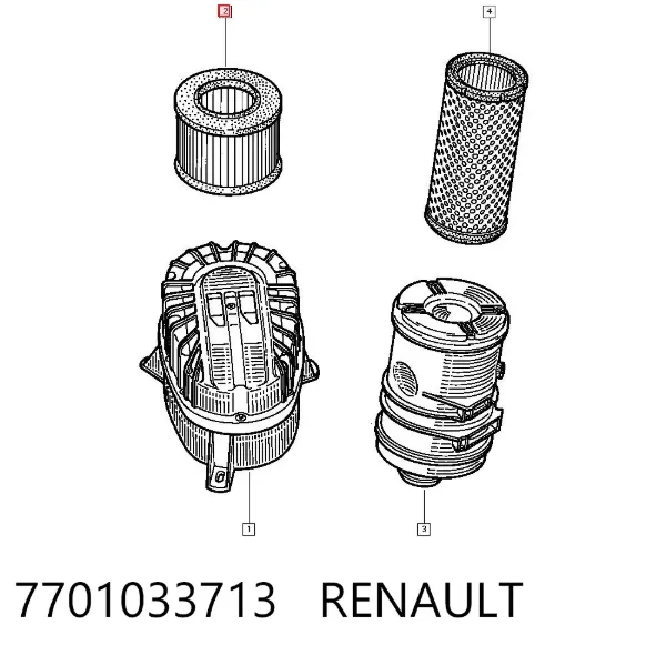 Filtro de aire 7701033713 Renault (RVI)