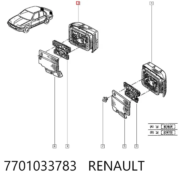 Piloto trasero derecho Renault 19 I
