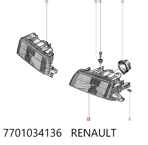 Faro izquierdo 7701034136 Renault (RVI)