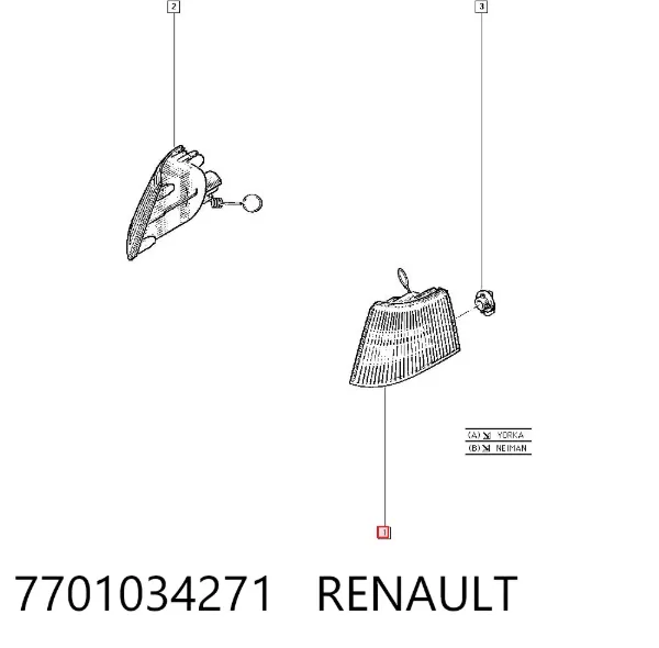 Intermitente izquierdo 7701034271 Renault (RVI)