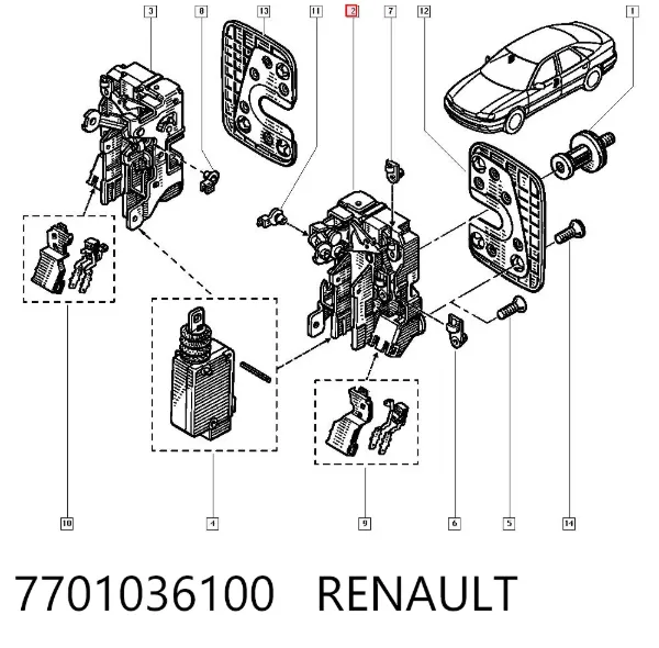 Cerradura 7701036100 Renault (RVI)