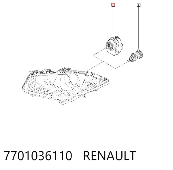 Motor regulador de faros 7701036110 Renault (RVI)